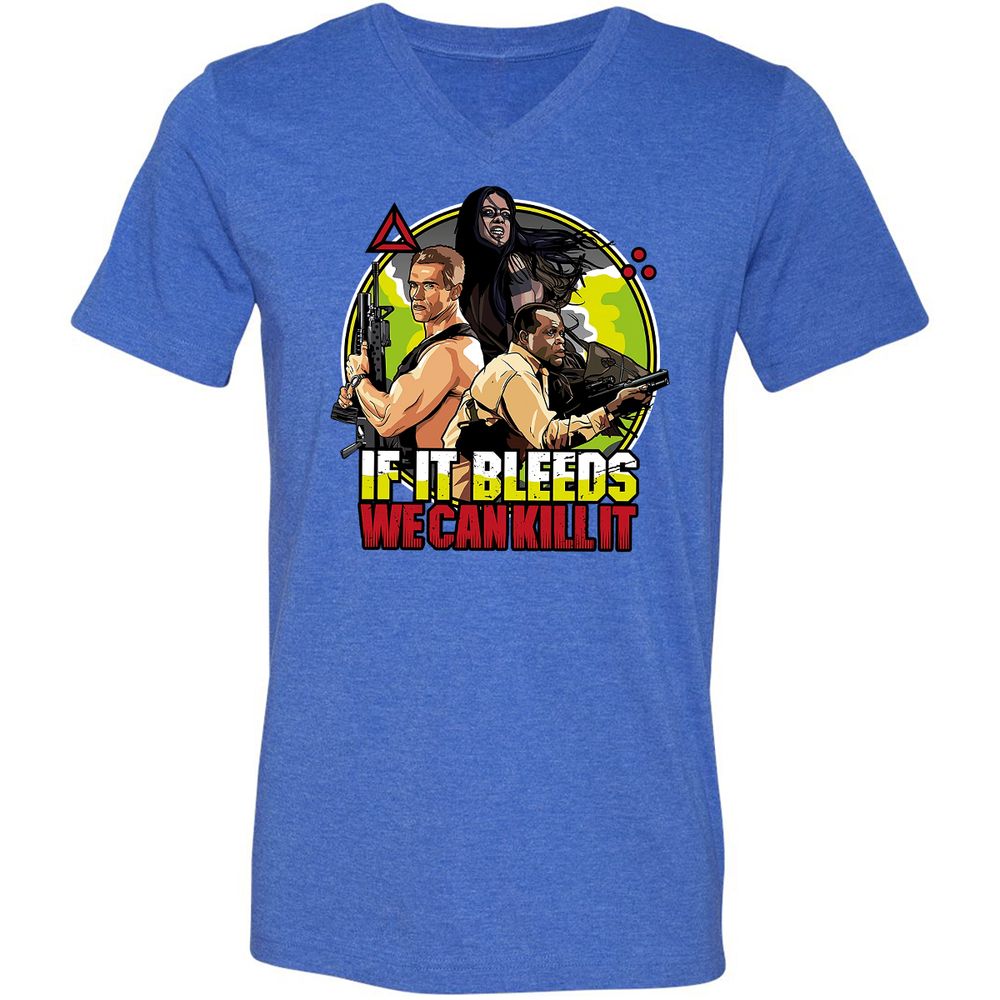 Unisex V-Neck T-Shirt - UPDDK8ZA - Heather True Royal - 14