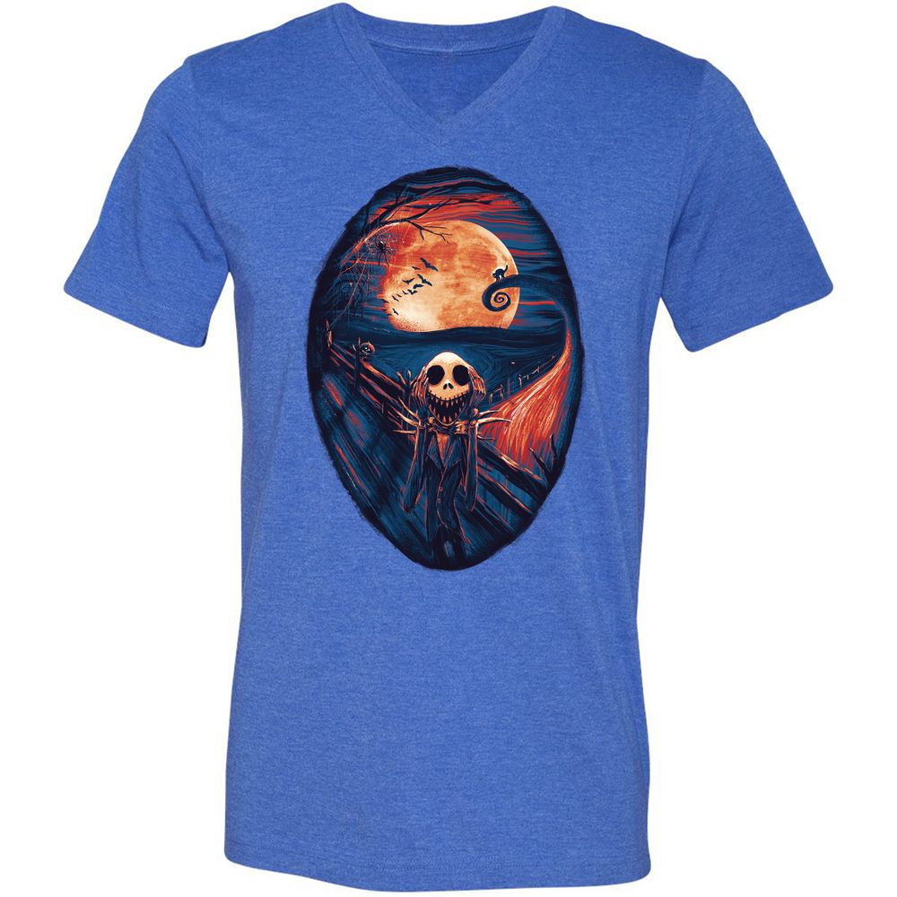 Unisex V-Neck T-Shirt - UTRDV6EQ - Heather True Royal - 14