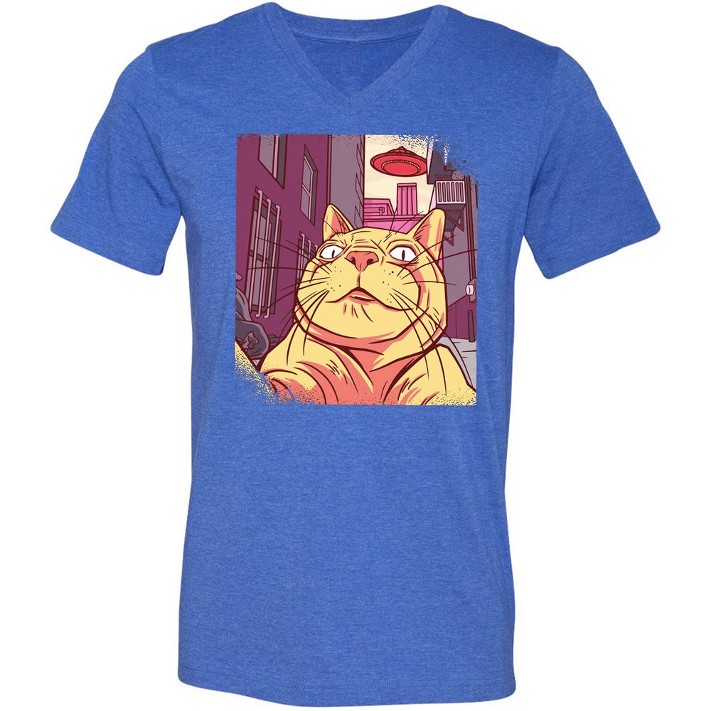 Unisex V-Neck T-Shirt - UPHK71VT - Heather True Royal - 14