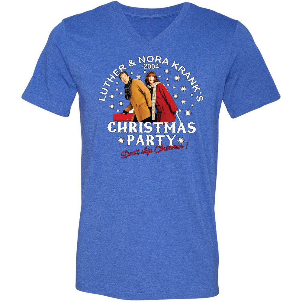Unisex V-Neck T-Shirt - 6FLRCTA8 - Heather True Royal - 14