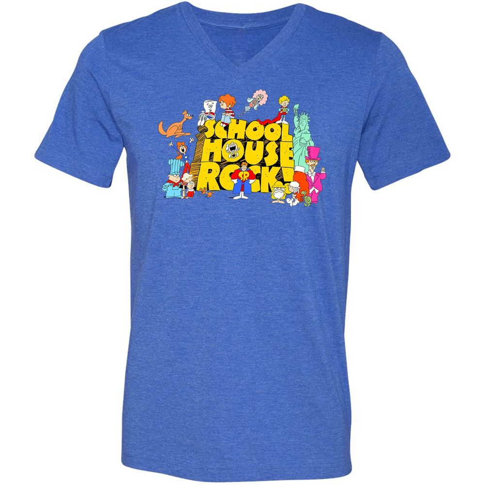 Unisex V-Neck T-Shirt - KQ4CJP65 - Heather True Royal - 14