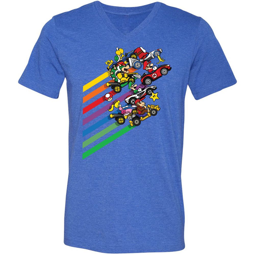 Unisex V-Neck T-Shirt - FB6G6S4G - Heather True Royal - 14