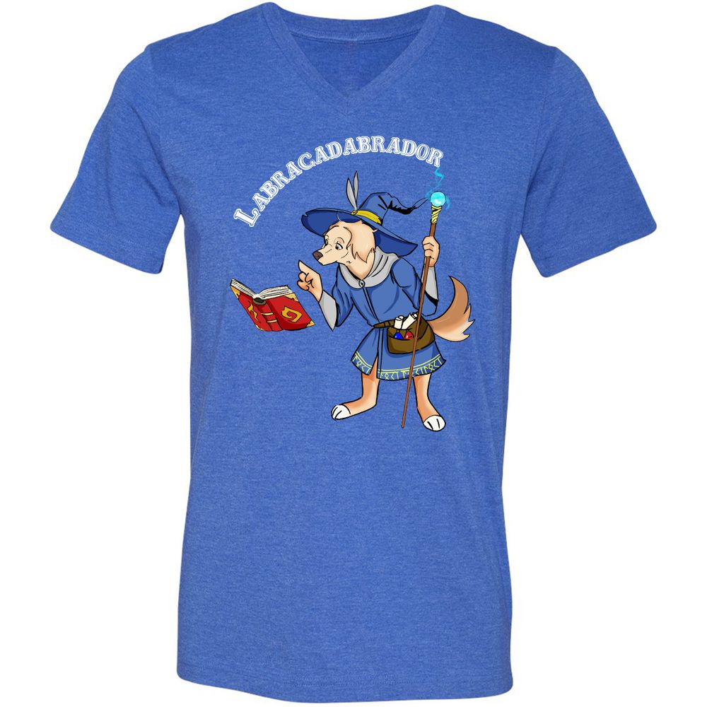 Unisex V-Neck T-Shirt - FBDYNPT4 - Heather True Royal - 14