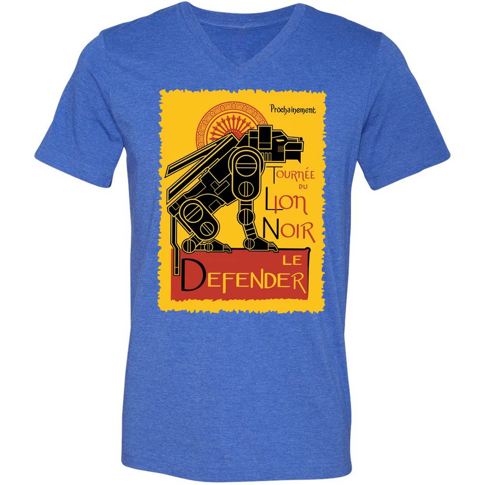 Unisex V-Neck T-Shirt - 4RLULENJ - Heather True Royal - 14