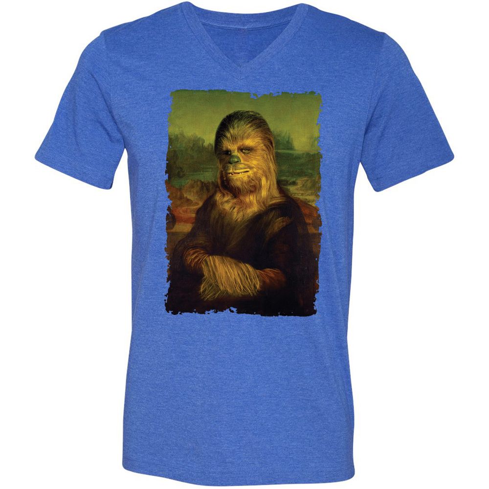 Unisex V-Neck T-Shirt - 49V8AQL4 - Heather True Royal - 14