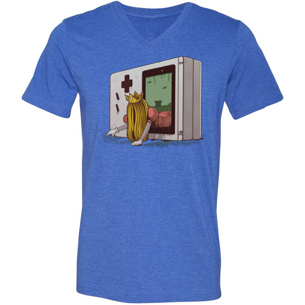 Unisex V-Neck T-Shirt - 56XWS7CM - Heather True Royal - 14
