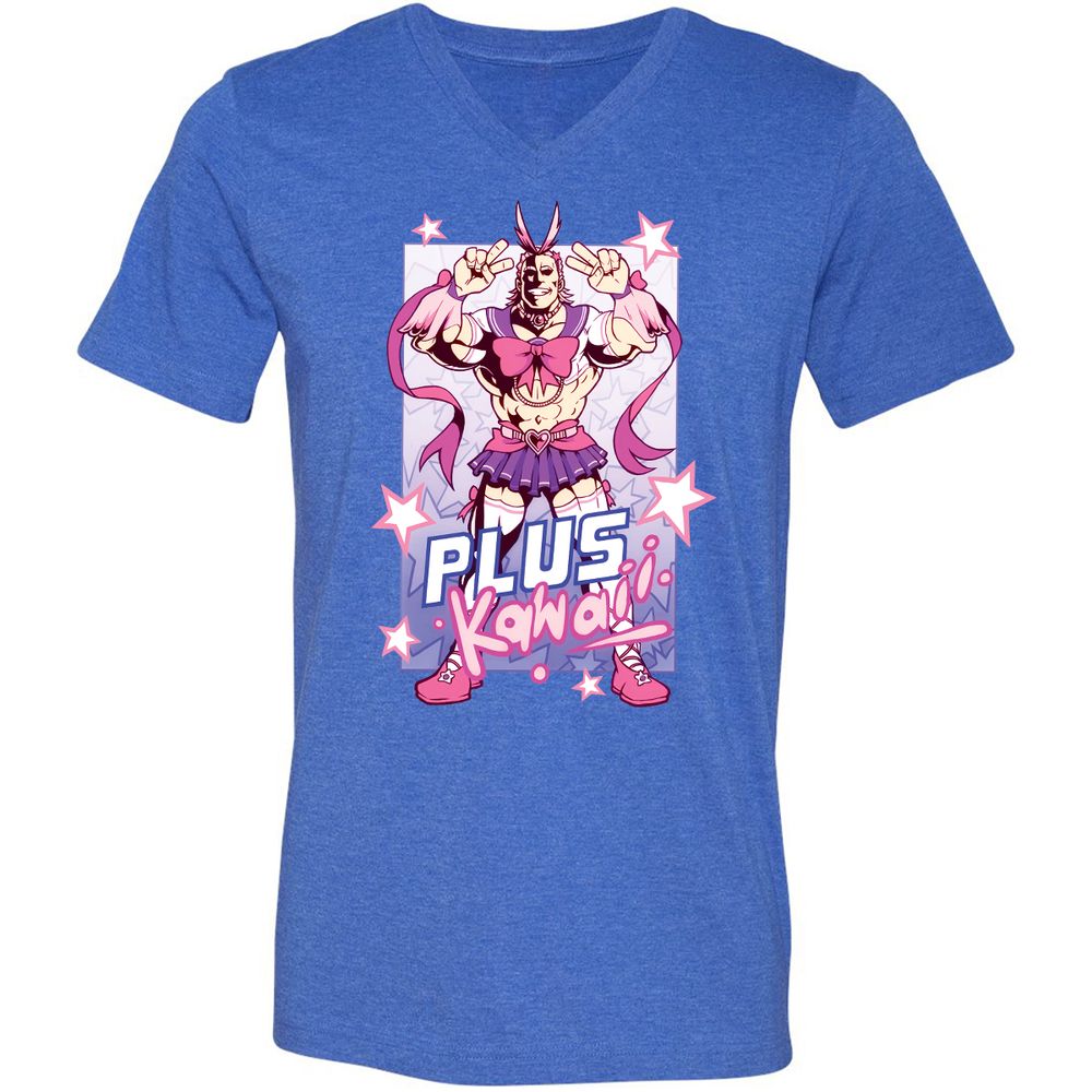 Unisex V-Neck T-Shirt - UUR5YS5W - Heather True Royal - 14