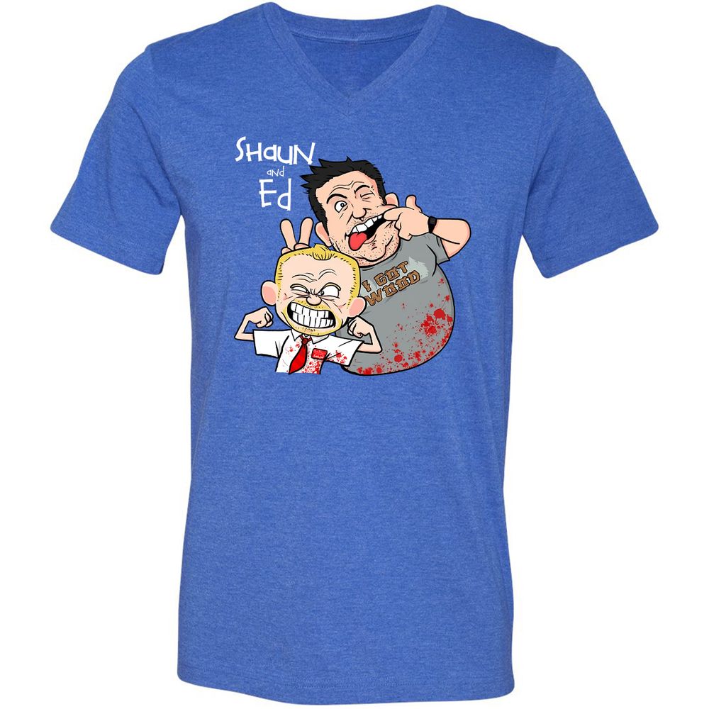 Unisex V-Neck T-Shirt - GMFDQZTN - Heather True Royal - 14