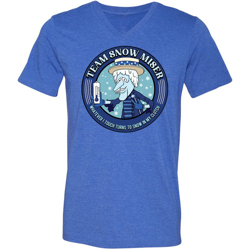Unisex V-Neck T-Shirt - BW49SU5H - Heather True Royal - 14