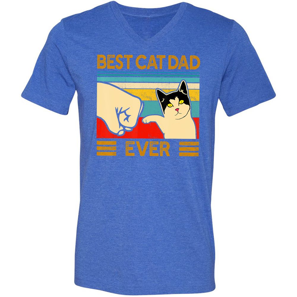 Unisex V-Neck T-Shirt - 52F8KP6W - Heather True Royal - 14