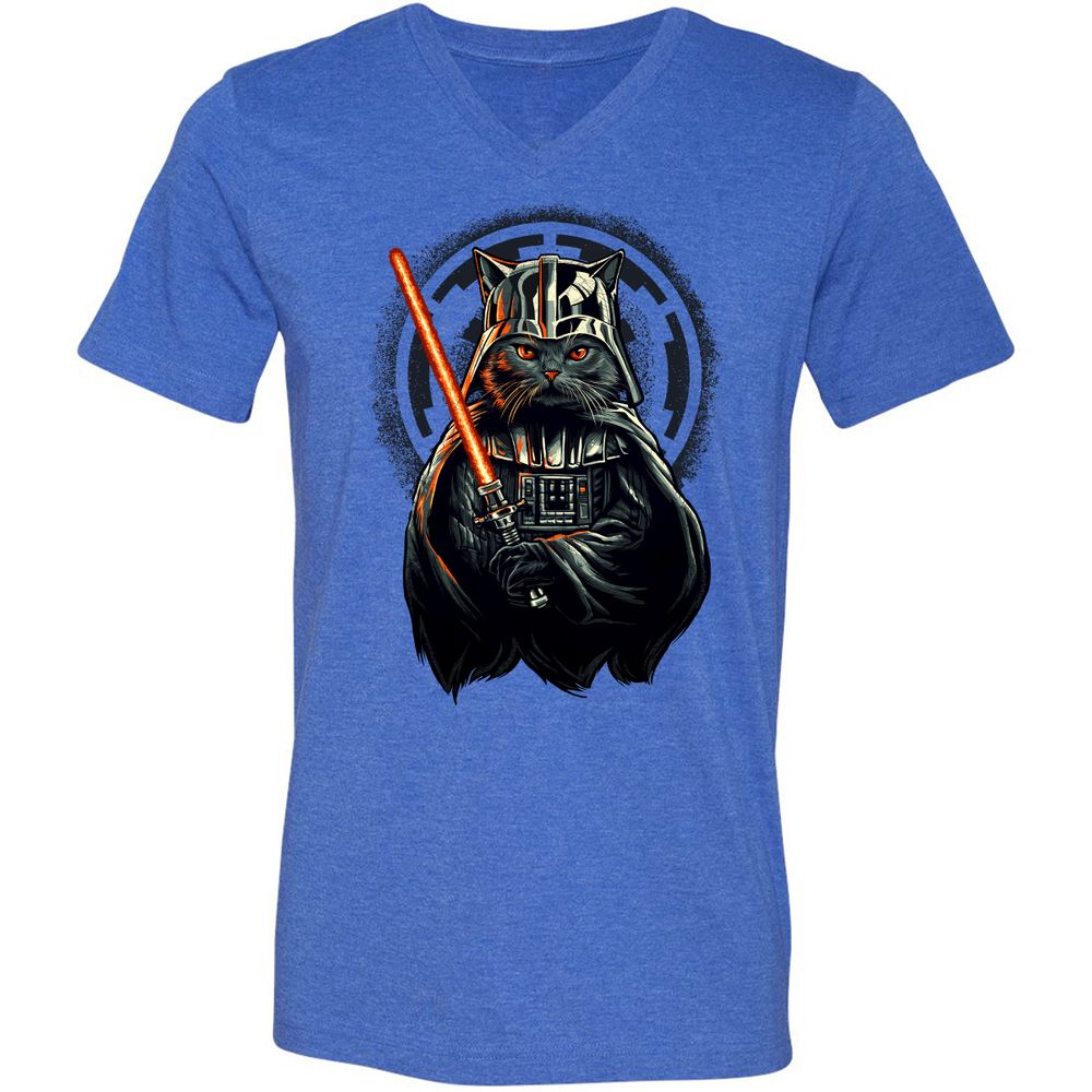 Unisex V-Neck T-Shirt - TE8RQSGW - Heather True Royal - 14