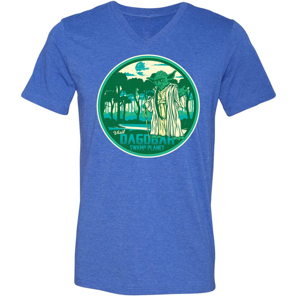 Unisex V-Neck T-Shirt - AS6XKND5 - Heather True Royal - 14
