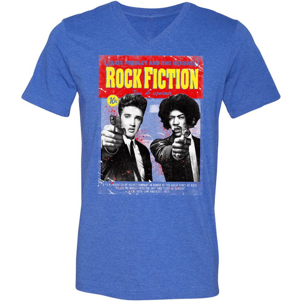 Unisex V-Neck T-Shirt - RVK7JQ5X - Heather True Royal - 14