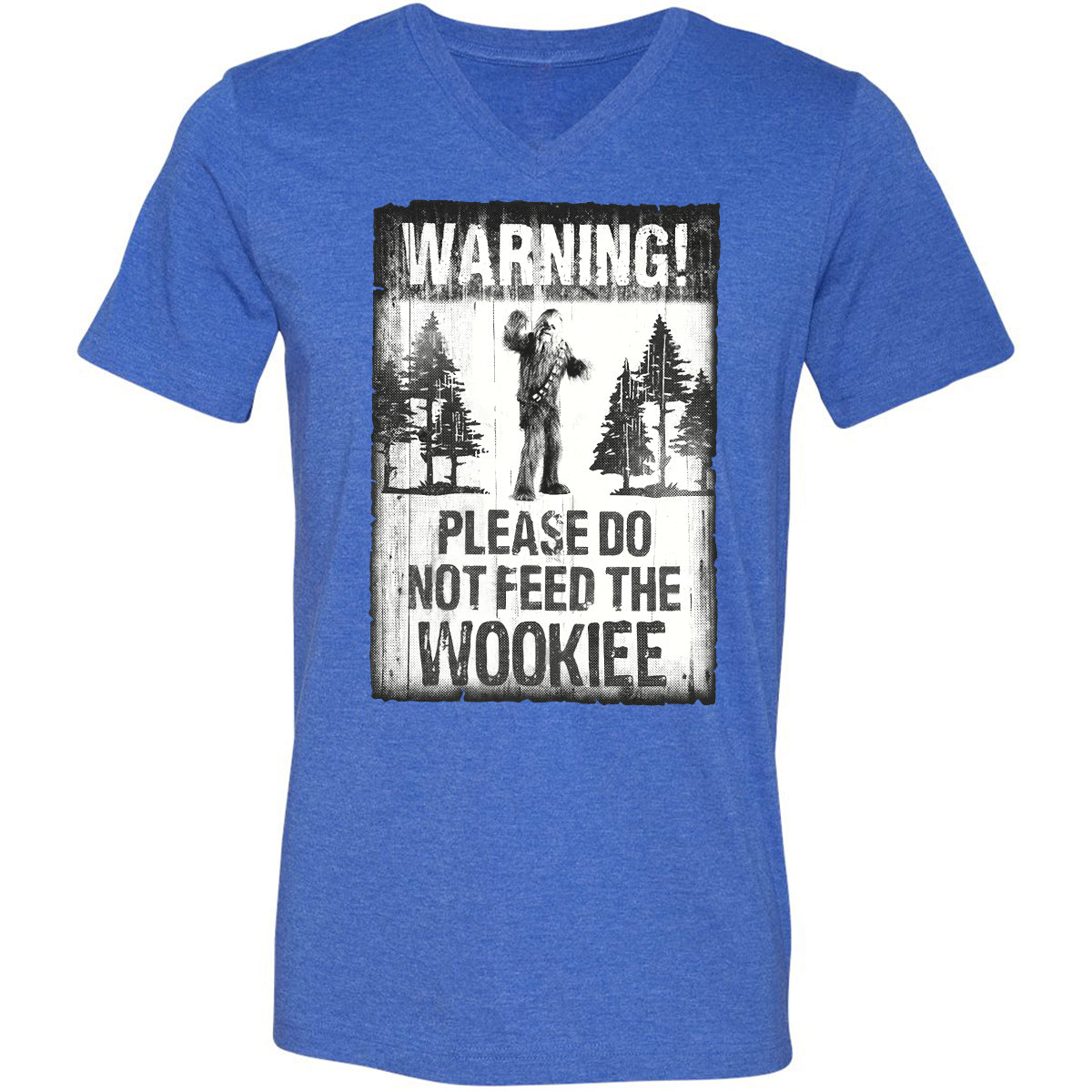 Unisex V-Neck T-Shirt - YQJ4CHL3 - Heather True Royal - 14