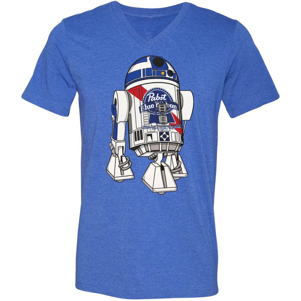 Unisex V-Neck T-Shirt - P7GZ5L2F - Heather True Royal - 14