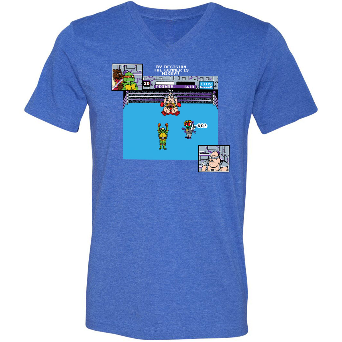 Unisex V-Neck T-Shirt - ARR6DX4W - Heather True Royal - 14