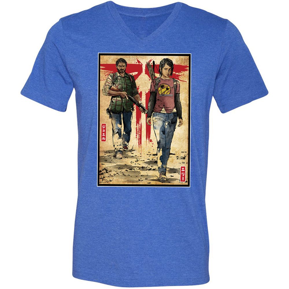 Unisex V-Neck T-Shirt - 2T2MF5JG - Heather True Royal - 14