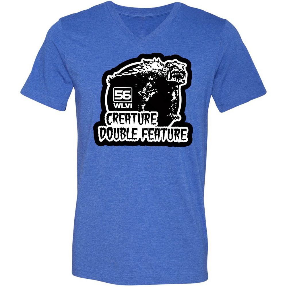 Unisex V-Neck T-Shirt - XCKNQ73Q - Heather True Royal - 14