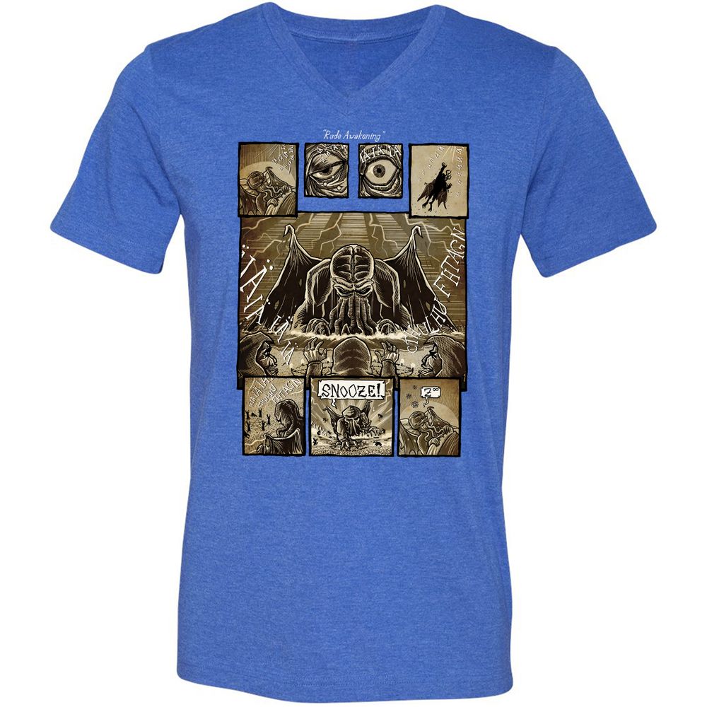 Unisex V-Neck T-Shirt - ABLSS4ZC - Heather True Royal - 14