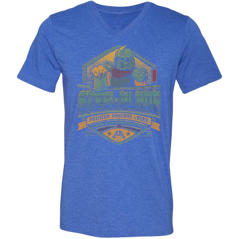 Unisex V-Neck T-Shirt - CQ81CDZS - Heather True Royal - 14