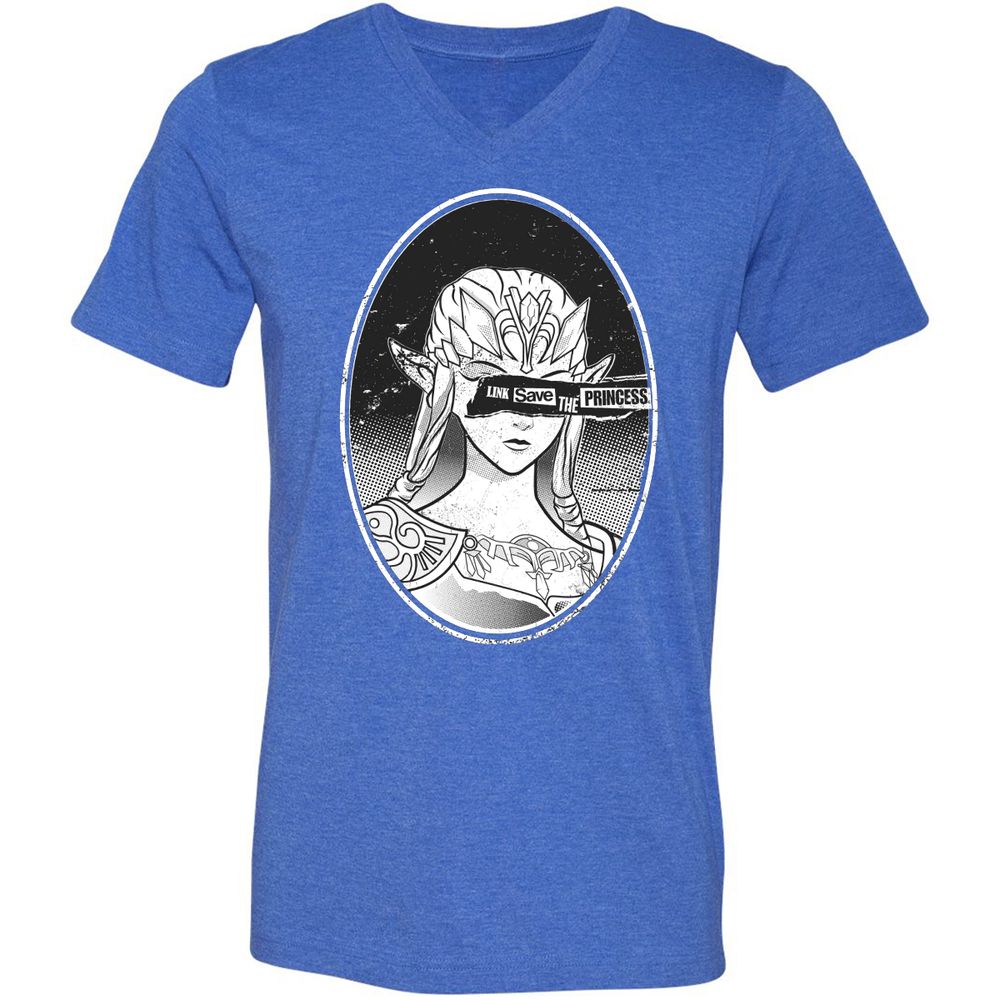 Unisex V-Neck T-Shirt - 6STSNA1M - Heather True Royal - 14