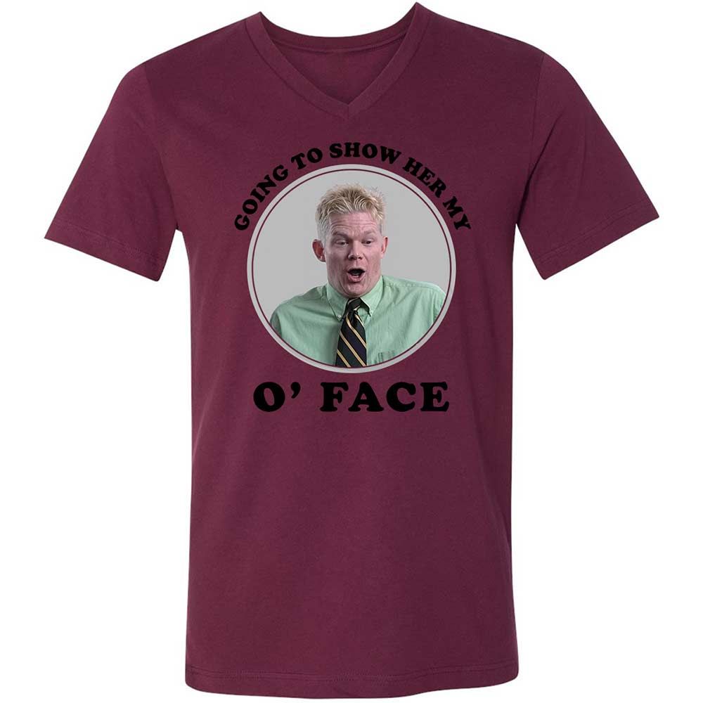 Unisex V-Neck T-Shirt - NVLUQHRS - Maroon - 14