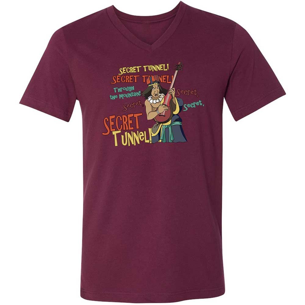 Unisex V-Neck T-Shirt - PQZ9ZBE1 - Maroon - 14