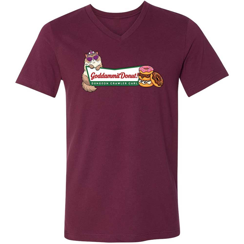 Unisex V-Neck T-Shirt - 1D8E95F4 - Maroon - 14