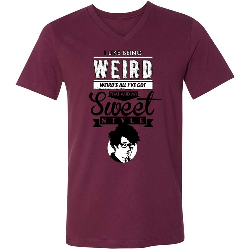 Unisex V-Neck T-Shirt - NK175HMJ - Maroon - 14