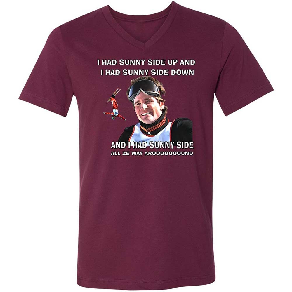 Unisex V-Neck T-Shirt - 3X3Y954S - Maroon - 14