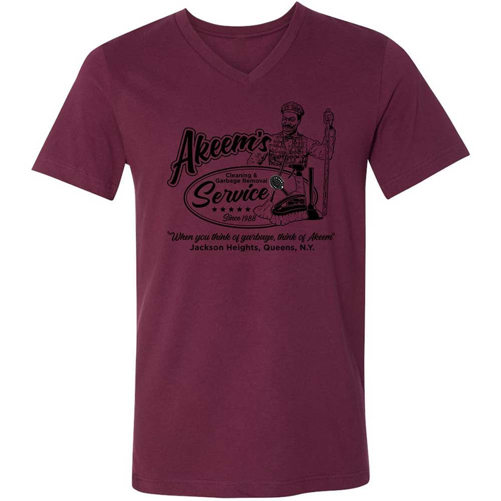 Unisex V-Neck T-Shirt - Q2JNT3ZA - Maroon - 14
