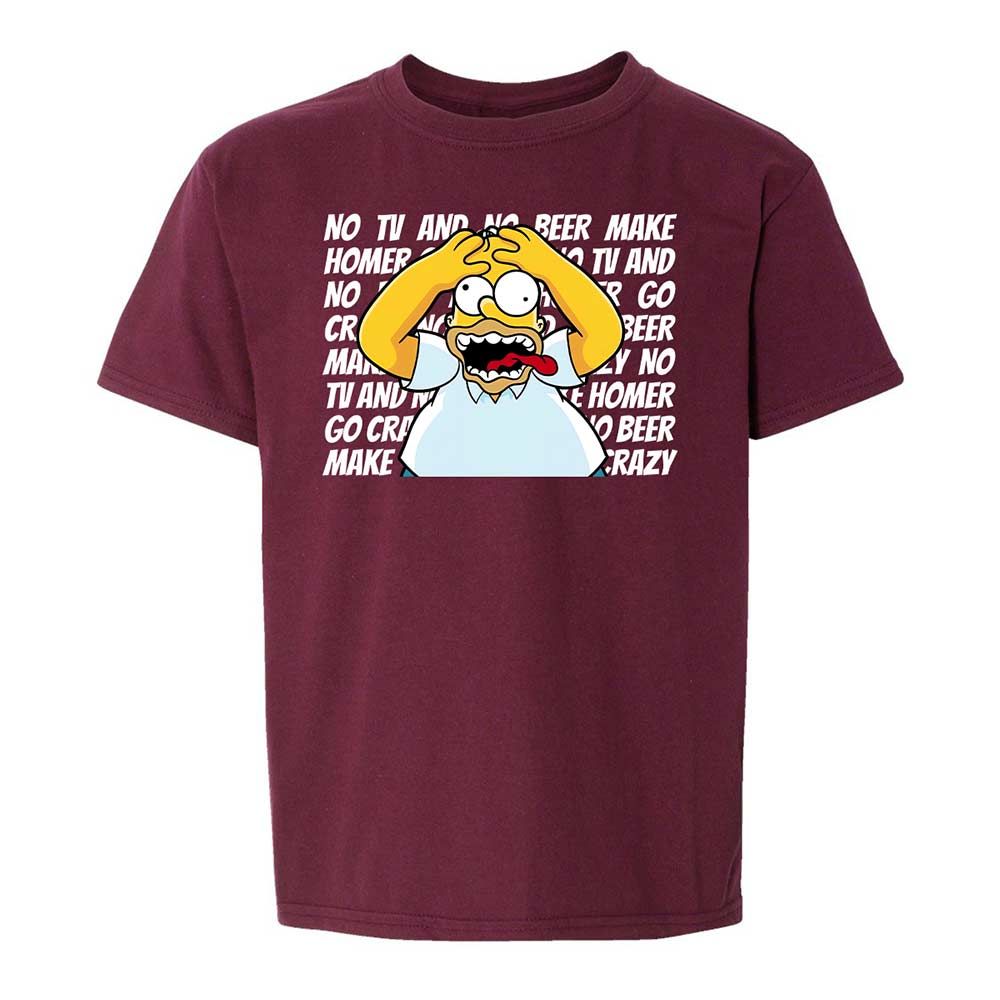 No TV and No Beer Make Homer Go Crazy - Maroon - 14