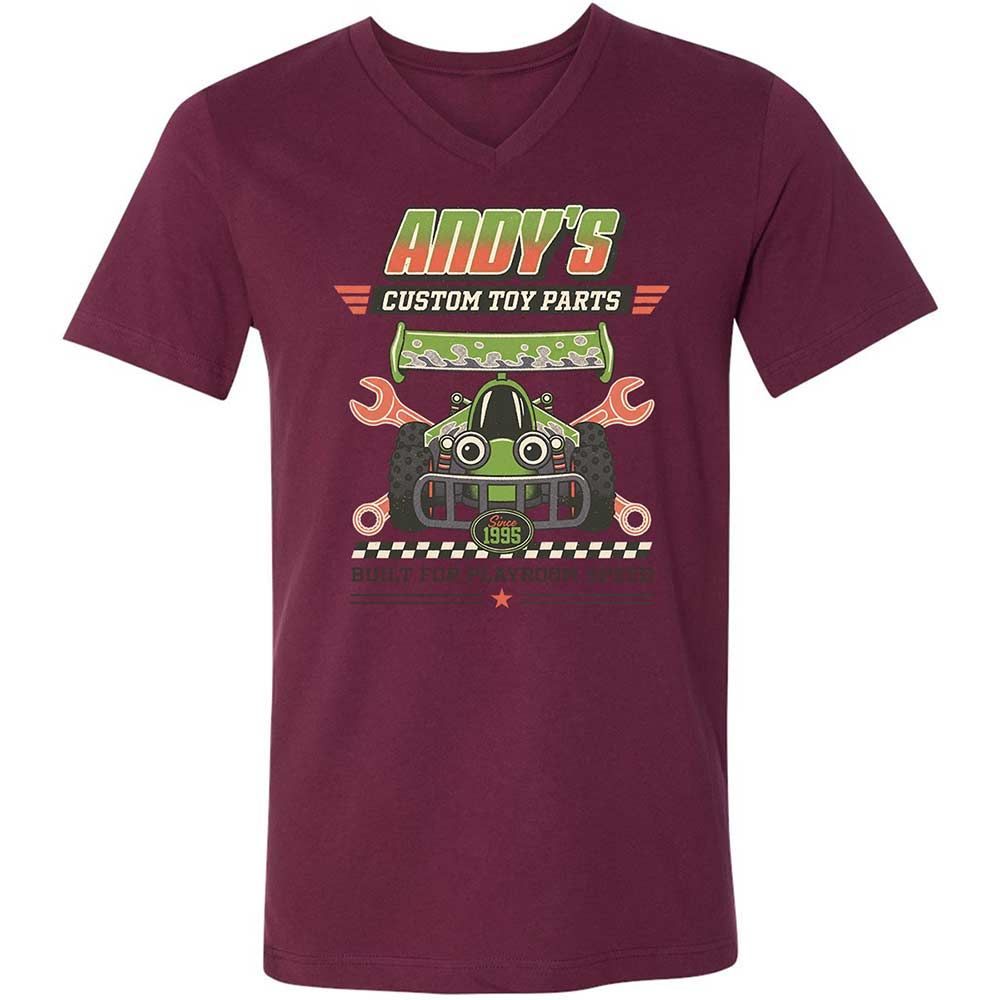 Unisex V-Neck T-Shirt - N9K7PGYB - Maroon - 14