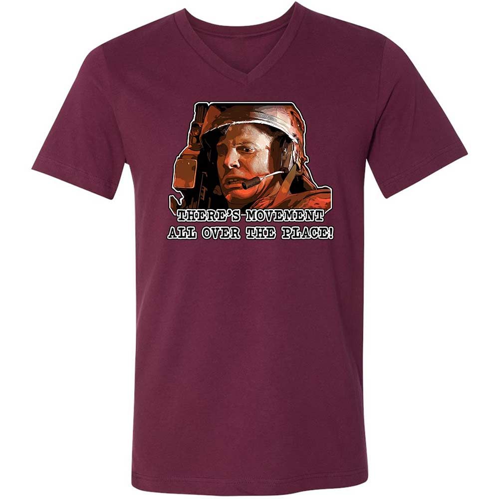 Unisex V-Neck T-Shirt - JE7JE9YW - Maroon - 14