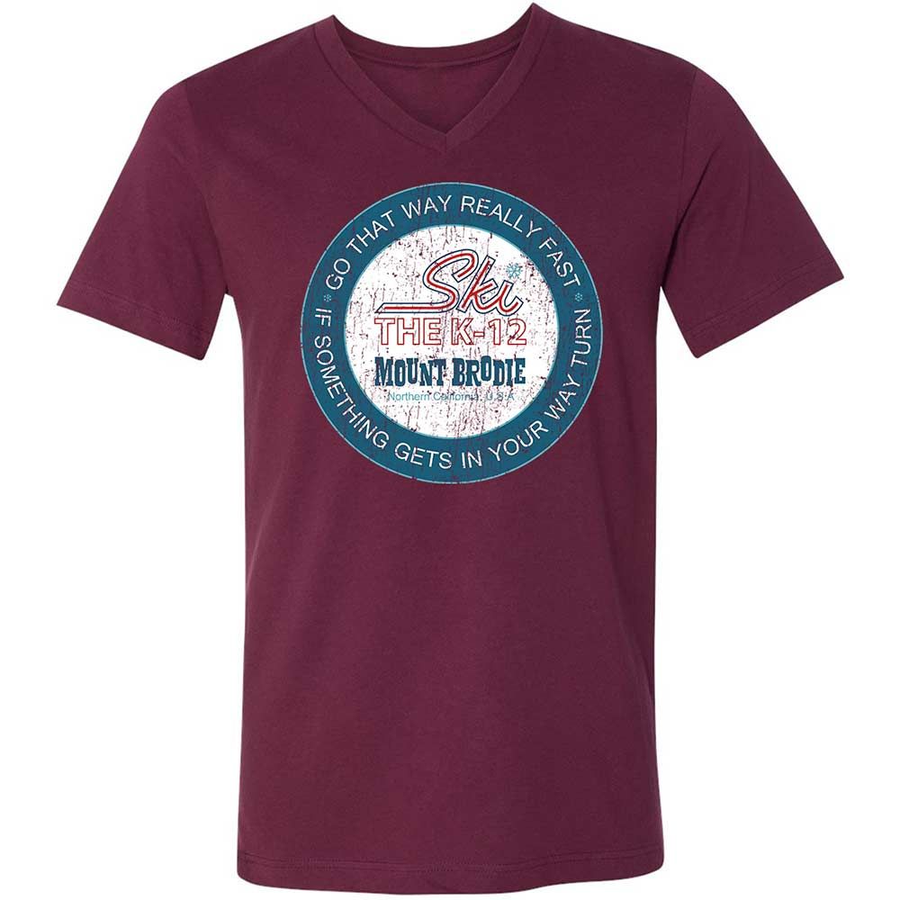 Unisex V-Neck T-Shirt - A9GUBAWB - Maroon - 14