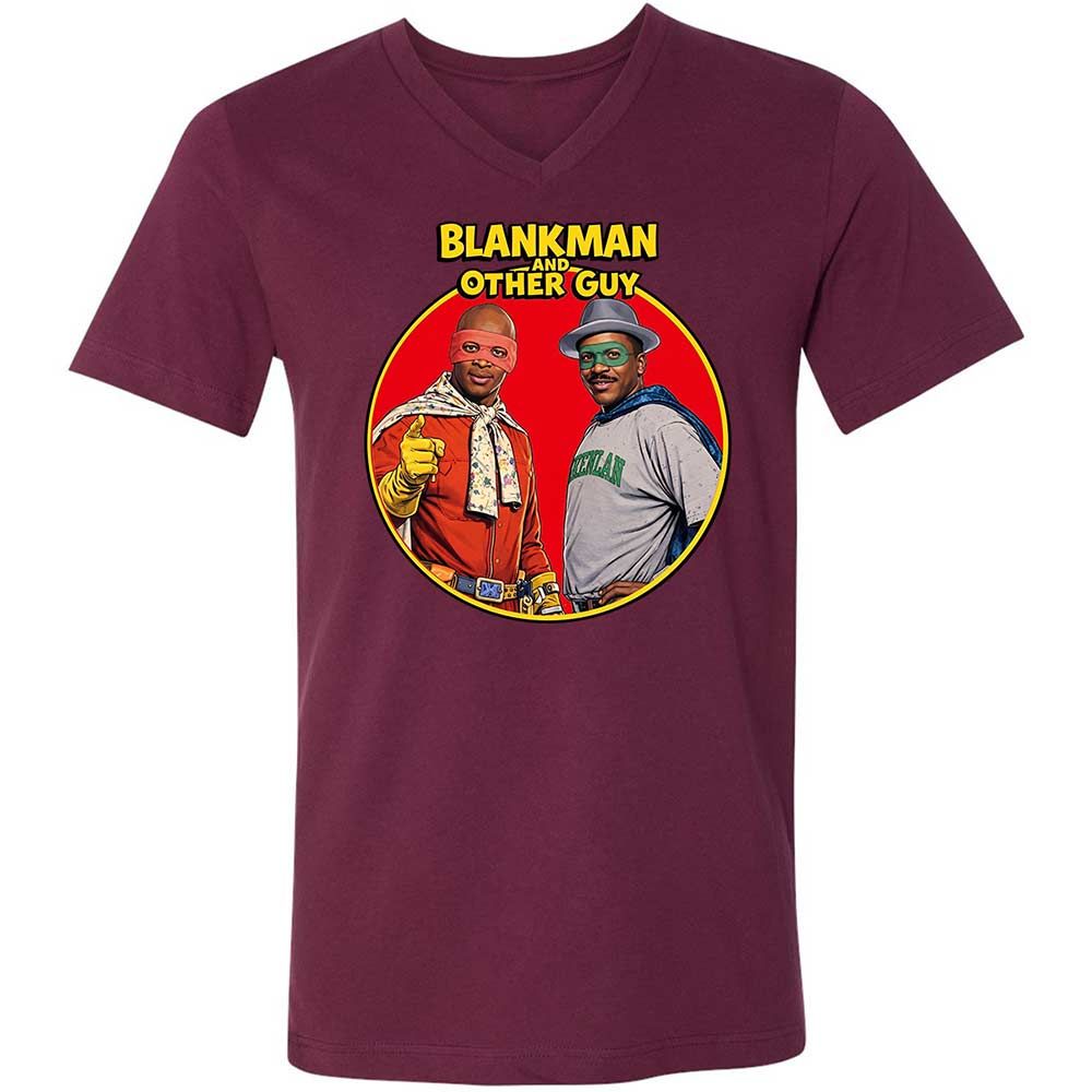Unisex V-Neck T-Shirt - CWYR5D1M - Maroon - 14