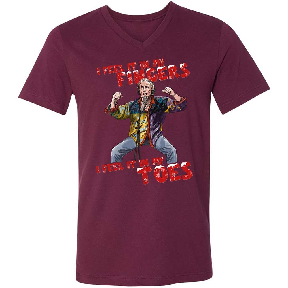 Unisex V-Neck T-Shirt - W4VNK4HC - Maroon - 14