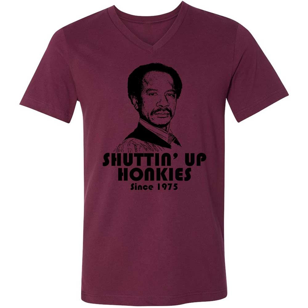Unisex V-Neck T-Shirt - 3W5CUR5W - Maroon - 14