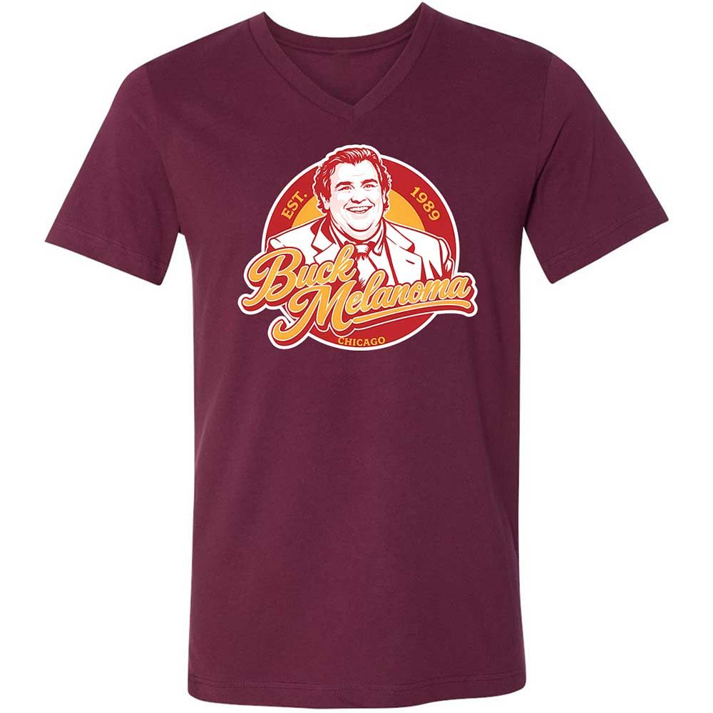 Unisex V-Neck T-Shirt - HPW8ZTEC - Maroon - 14