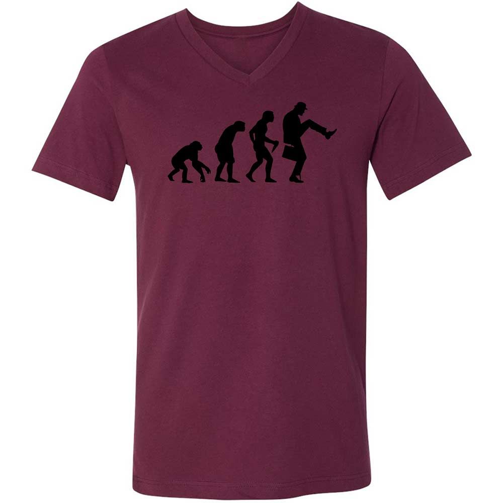 Unisex V-Neck T-Shirt - 7A2C82YS - Maroon - 14