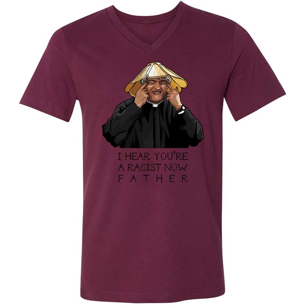 Unisex V-Neck T-Shirt - VPAZ8UAH - Maroon - 14