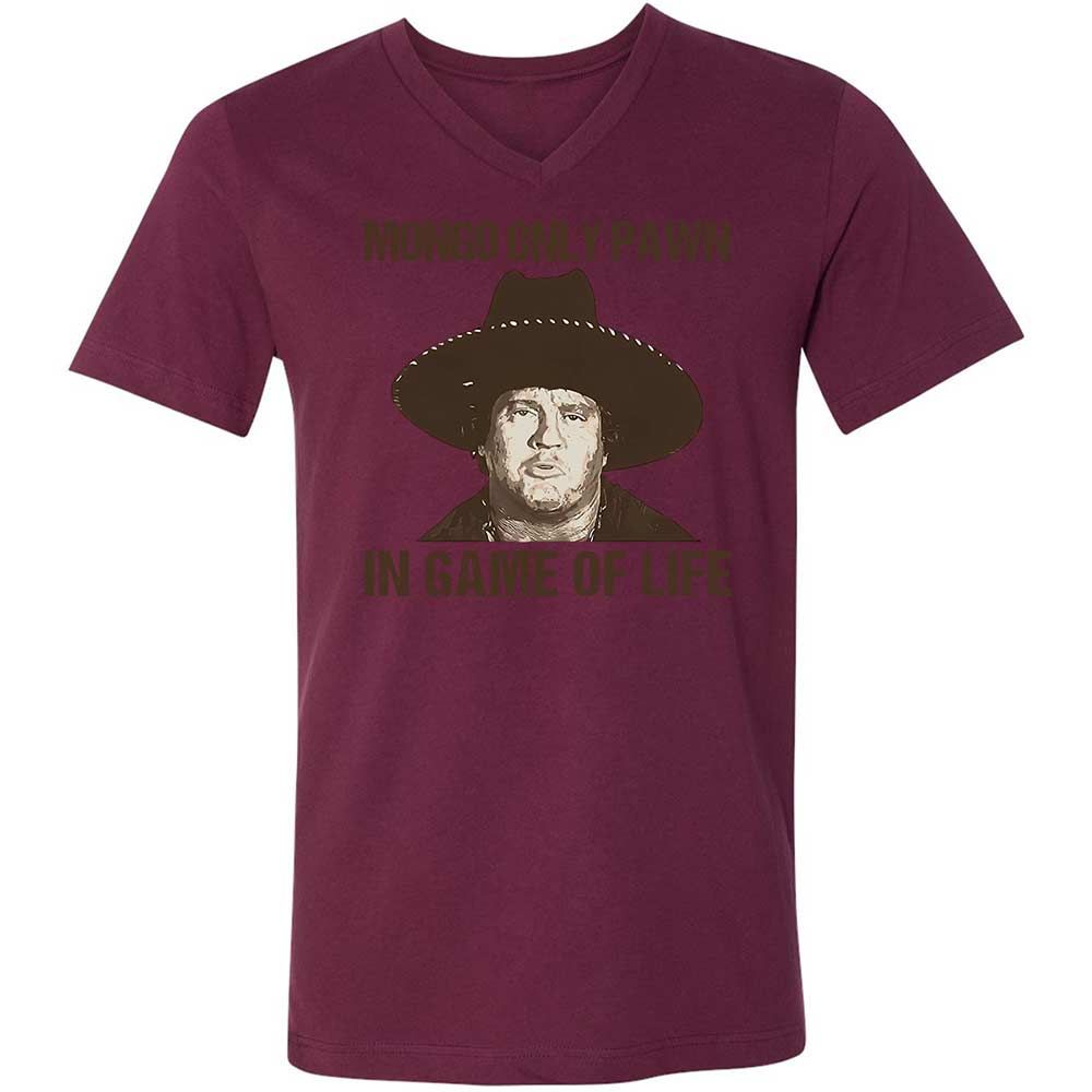 Unisex V-Neck T-Shirt - 4VXKVZV9 - Maroon - 14