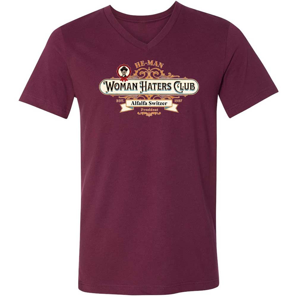 Unisex V-Neck T-Shirt - ZRWKEH1F - Maroon - 14