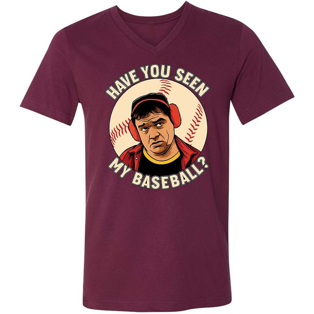 Unisex V-Neck T-Shirt - CQKT4F2S - Maroon - 14