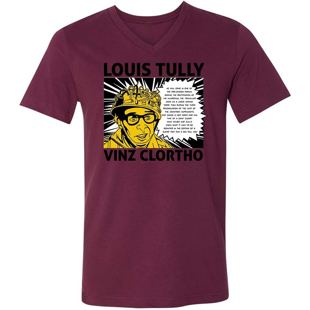 Unisex V-Neck T-Shirt - YP7BRGU8 - Maroon - 14