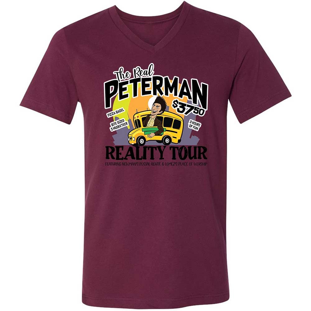 Unisex V-Neck T-Shirt - 68PQ4YWN - Maroon - 14