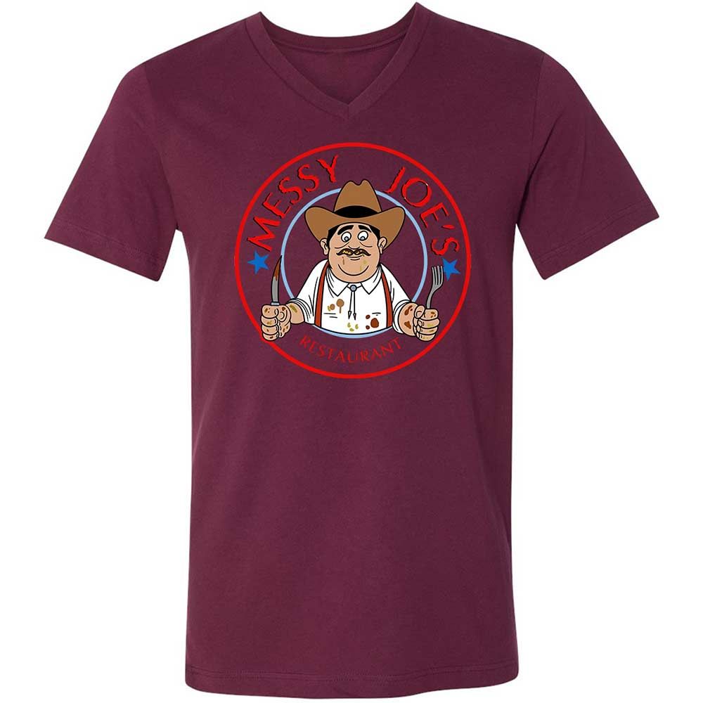 Unisex V-Neck T-Shirt - 5GE4NY99 - Maroon - 14