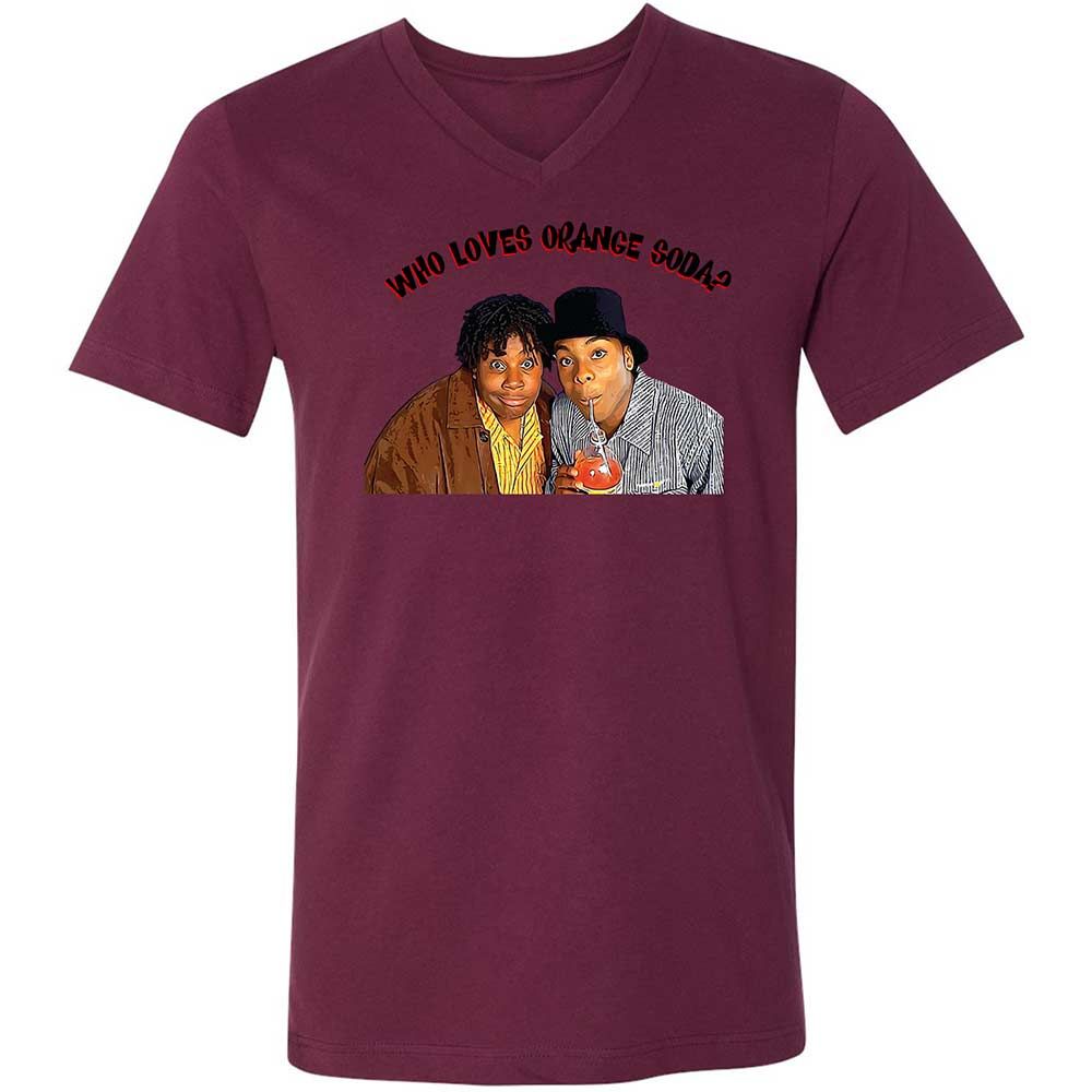 Unisex V-Neck T-Shirt - 6QLHPXE3 - Maroon - 14