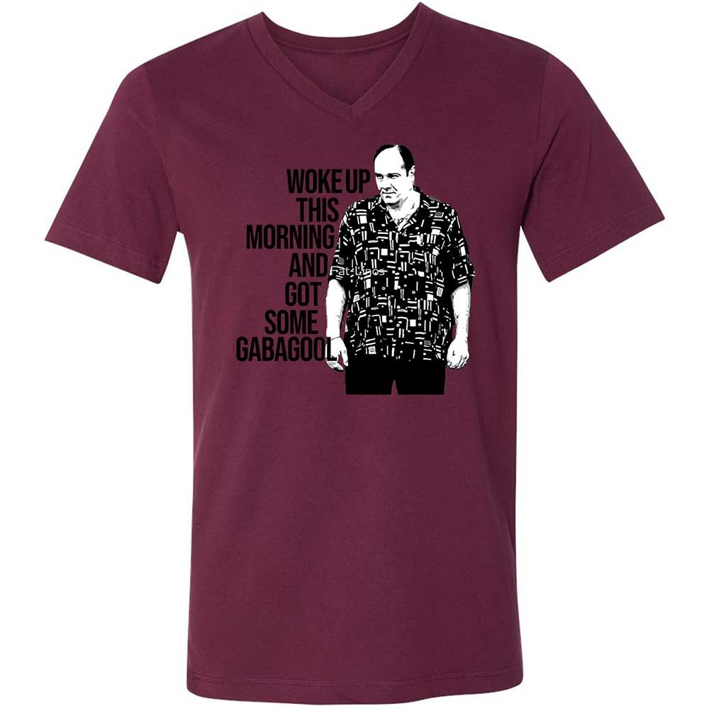 Unisex V-Neck T-Shirt - MNQF1C4G - Maroon - 14