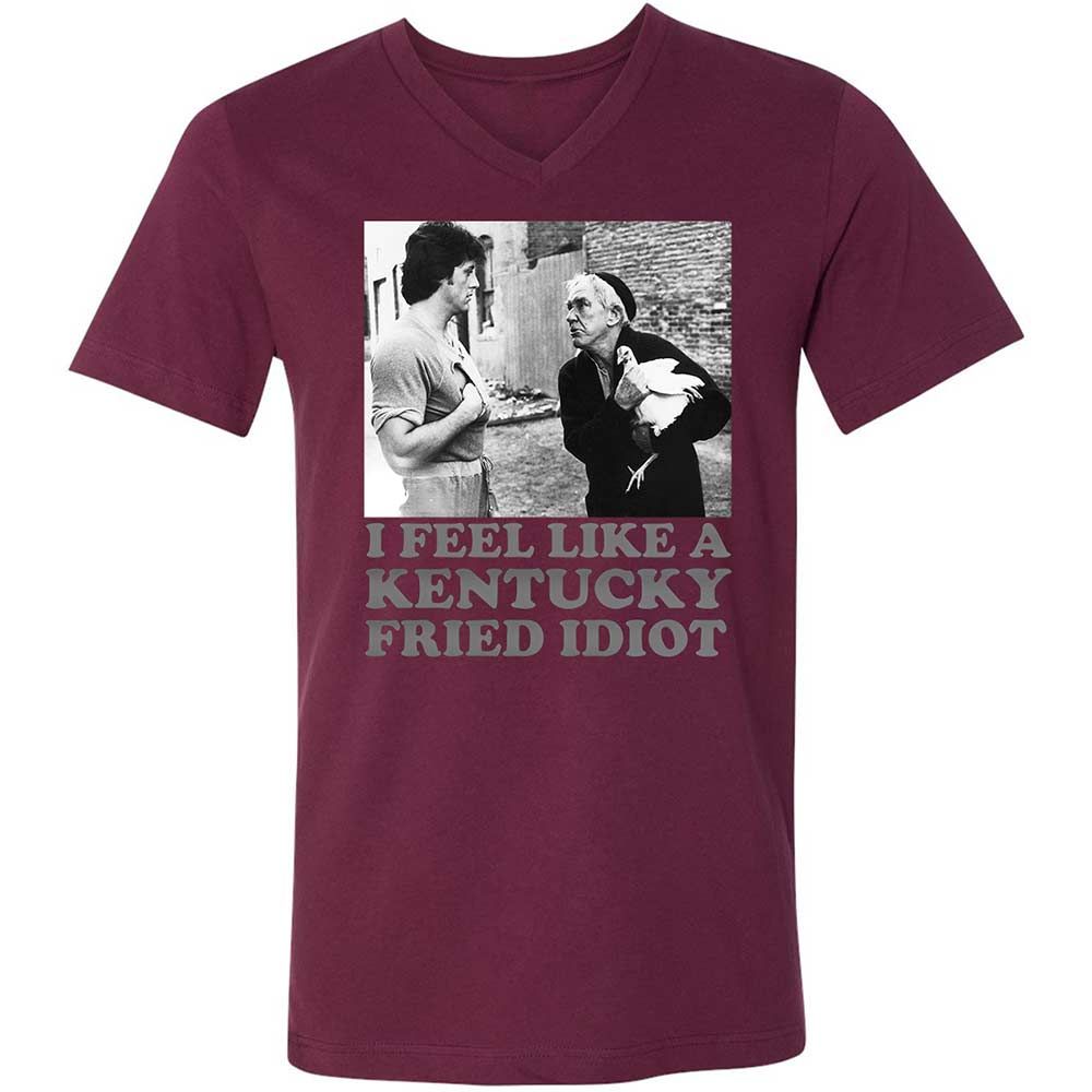 Unisex V-Neck T-Shirt - EJASL6Y7 - Maroon - 14